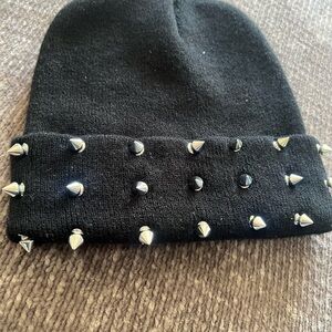 Dolls Kill Widow Spiked Black Beanie